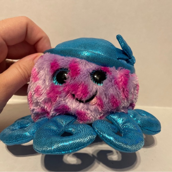 Poopchi’s Friends Purple & Pink Plush Octopus w Sparkly Aqua Blue Tentacles 16 - Picture 2 of 8